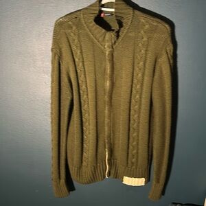 Levi’s “Sykes” Men’s Cable Knit Full Zip Cardigan Sweater Size Large
